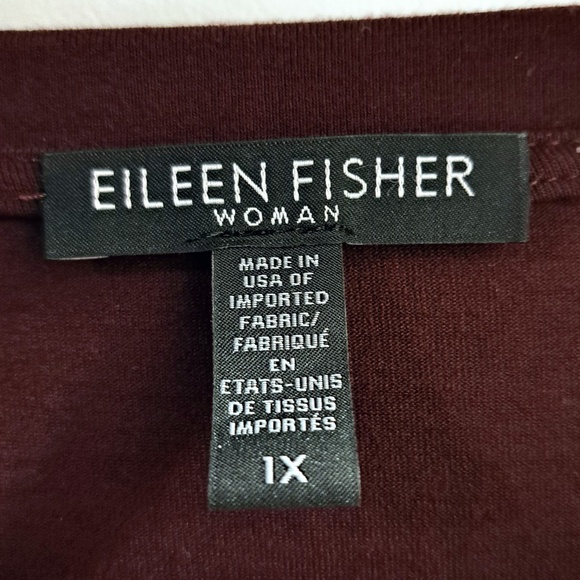 Eileen Fisher Cassis Jersey Jewel Neck Flare Sleeve Top Size 1X - Picture 6 of 7